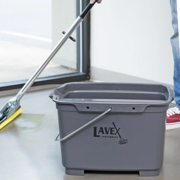 Lavex Janitorial 19.5 Qt. Gray Divided Plastic Bucket / Caddy 3 Lavex Janitorial 19.5 Qt. Gray Divided Plastic Bucket / Caddy