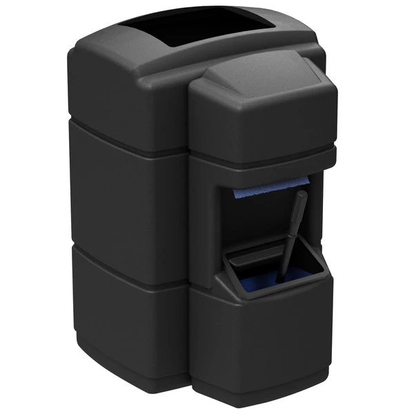 Commercial Zone 758901 Islander Waste 'N Wipe 40 Gallon Black Rectangular Open Top Waste Container With Paper Towel Dispenser, Squeegee, And Windshield Wash Station 3 Commercial Zone 758901 Islander Waste 'N Wipe 40 Gallon Black Rectangular Open Top Waste Container With Paper Towel Dispenser, Squeegee, And Windshield Wash Station