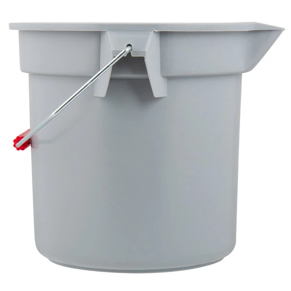 Rubbermaid FG261400GRAY BRUTE 14 Qt. Gray Round Bucket 5 Rubbermaid FG261400GRAY BRUTE 14 Qt. Gray Round Bucket - Image 3
