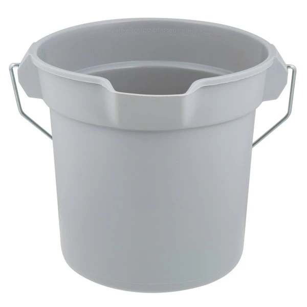 Rubbermaid FG296300GRAY BRUTE 10 Qt. Gray Round Bucket 4 Rubbermaid FG296300GRAY BRUTE 10 Qt. Gray Round Bucket - Image 2