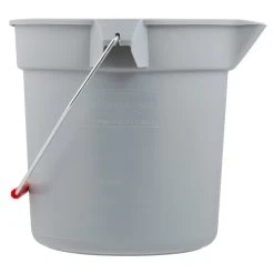 Rubbermaid FG296300GRAY BRUTE 10 Qt. Gray Round Bucket 10 Rubbermaid FG296300GRAY BRUTE 10 Qt. Gray Round Bucket -Carlisle Shop 1684299