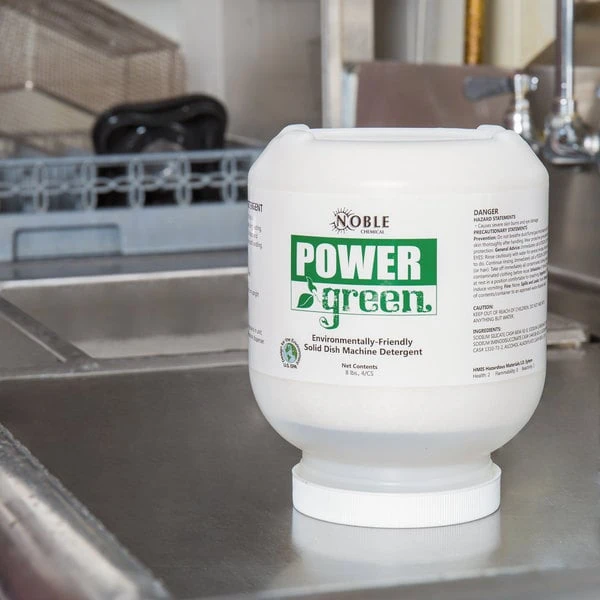 Noble Chemical 8 Lb. / 128 Oz. Power Green Environmentally Friendly Solid Dish Machine Detergent - 4/Case 3 Noble Chemical 8 Lb. / 128 Oz. Power Green Environmentally Friendly Solid Dish Machine Detergent - 4/Case