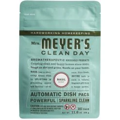 Mrs. Meyer's® Mrs. Meyer's Clean Day 306686 20-Count Basil Dishwasher Pac - 6/Case