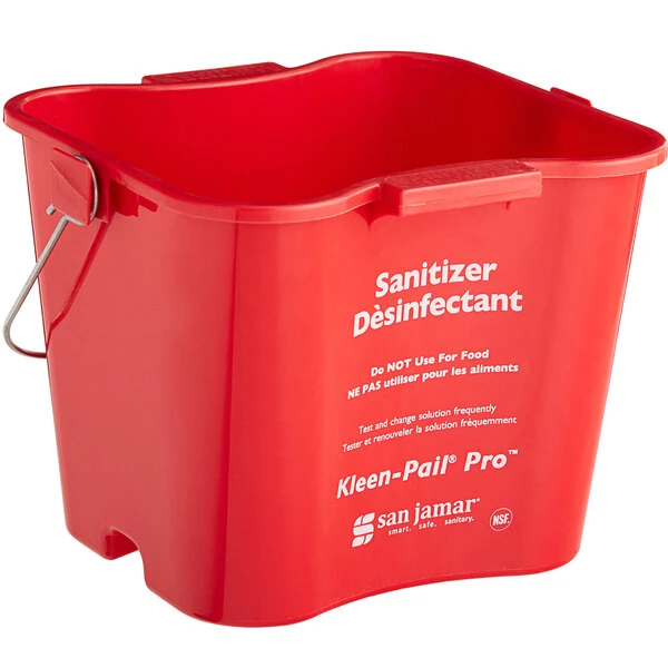 San Jamar KPP196RD 6 Qt. Red Sanitizing Kleen-Pail Pro Bucket 4 San Jamar KPP196RD 6 Qt. Red Sanitizing Kleen-Pail Pro Bucket - Image 2