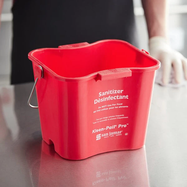 San Jamar KPP256RD 8 Qt. Red Sanitizing Kleen-Pail Pro Bucket 3 San Jamar KPP256RD 8 Qt. Red Sanitizing Kleen-Pail Pro Bucket