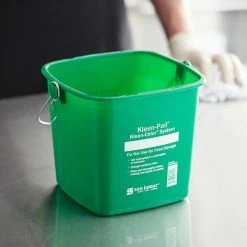 San Jamar KP196KCGN 6 Qt. Green Cleaning Kleen-Color Pail