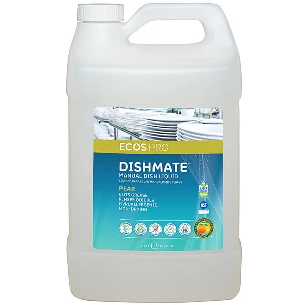 ECOS PL9720/04 Pro Dishmate 1 Gallon Pear Scented Manual Dishwashing Liquid - 4/Case 3 ECOS PL9720/04 Pro Dishmate 1 Gallon Pear Scented Manual Dishwashing Liquid - 4/Case