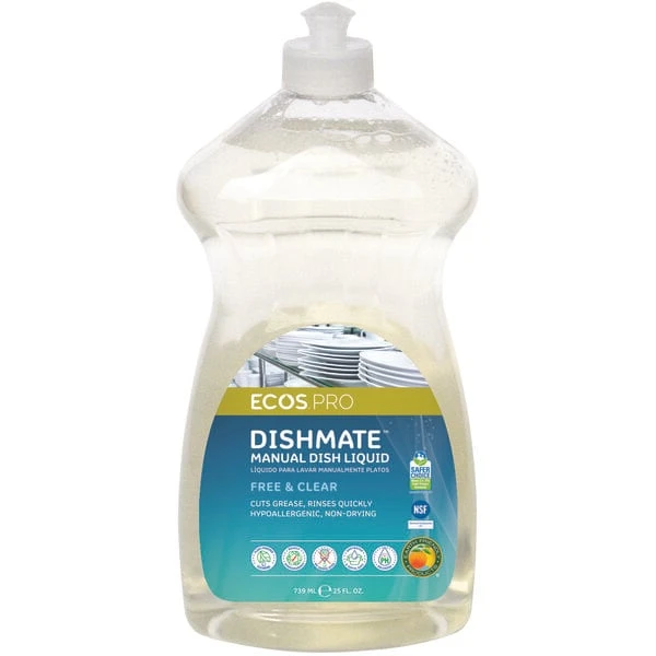 ECOS PL9721/6 Pro Dishmate 25 Oz. Free And Clear Manual Dishwashing Liquid - 6/Case 3 ECOS PL9721/6 Pro Dishmate 25 Oz. Free And Clear Manual Dishwashing Liquid - 6/Case