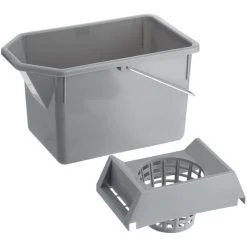 Rubbermaid FG619400STL 15 Qt. Gray Pail And Mop Strainer Combo 8 Rubbermaid FG619400STL 15 Qt. Gray Pail And Mop Strainer Combo -Carlisle Shop 2177557