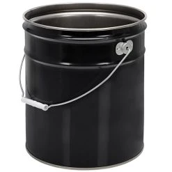 Vestil Manufacturing Co Vestil PAIL-STL-RI-UN 5 Gallon Black Steel Pail