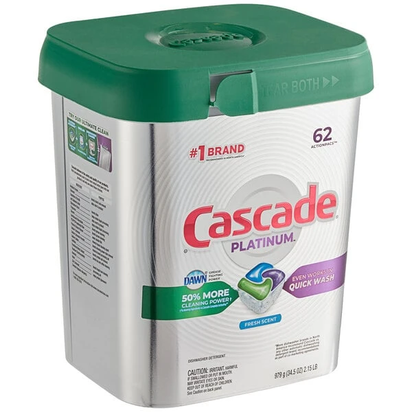 Cascade 97726 Platinum ActionPacs Fresh Scent Automatic Dishwasher Detergent Pod 62 Count 3 Cascade 97726 Platinum ActionPacs Fresh Scent Automatic Dishwasher Detergent Pod 62 Count