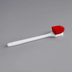 Lavex Janitorial 20" Red Polyester Floating Utility / Pot Scrub Brush
