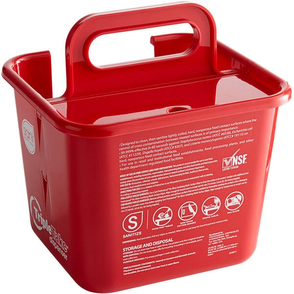 Sani Professional 924BKT1 Red Triple Take Dispenser 4 Sani Professional 924BKT1 Red Triple Take Dispenser - Image 2