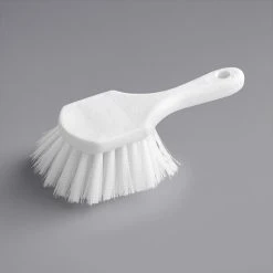 Lavex Janitorial 8" White Nylon Floating Utility / Pot Scrub Brush