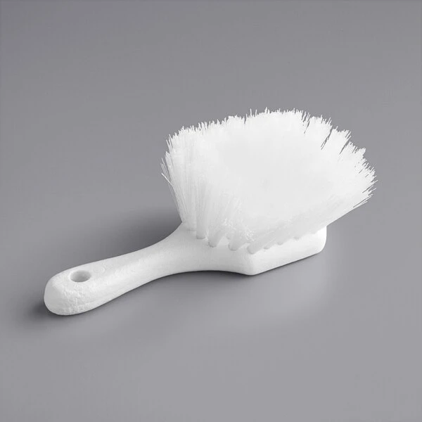Lavex Janitorial 8" White Nylon Floating Utility / Pot Scrub Brush 4 Lavex Janitorial 8" White Nylon Floating Utility / Pot Scrub Brush - Image 2