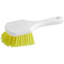 Lavex Janitorial 8" Yellow Polyester Floating Utility / Pot Scrub Brush 5 Lavex Janitorial 8" Yellow Polyester Floating Utility / Pot Scrub Brush -Carlisle Shop 2454705