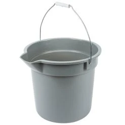 Continental 8114GY Huskee 14 Qt. Gray Round Utility Bucket