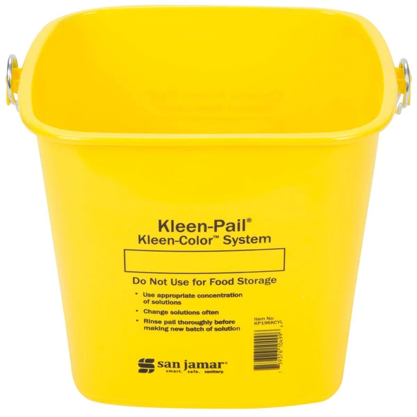 San Jamar KP196KCYL 6 Qt. Yellow Cleaning Kleen-Color Pail 4 San Jamar KP196KCYL 6 Qt. Yellow Cleaning Kleen-Color Pail - Image 2