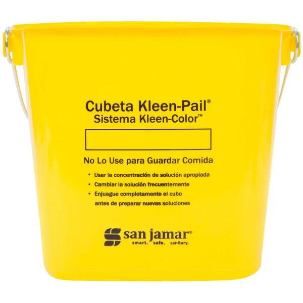 San Jamar KP196KCYL 6 Qt. Yellow Cleaning Kleen-Color Pail 5 San Jamar KP196KCYL 6 Qt. Yellow Cleaning Kleen-Color Pail - Image 3