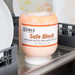 Noble Chemical Safe Block 8 Lb. / 128 Oz. Metal Safe Machine Warewashing Detergent - 4/Case