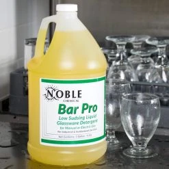 Noble Chemical Bar Pro 1 Gallon / 128 Oz. Low Sudsing Manual Glass Washer Detergent - 4/Case