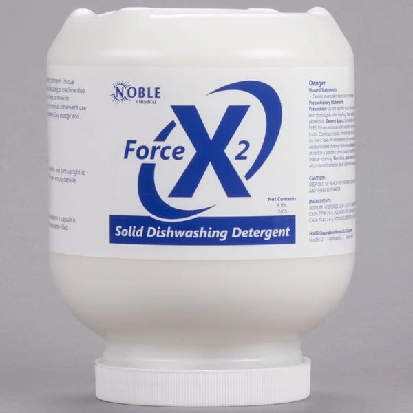 Noble Chemical Force X2 8 Lb. / 128 Oz. Solid Dish Machine Detergent - 2/Case 4 Noble Chemical Force X2 8 Lb. / 128 Oz. Solid Dish Machine Detergent - 2/Case - Image 2