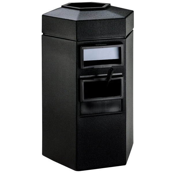 Commercial Zone 755301 45 Gallon Islander Series Black Bermuda 1 Hexagonal Waste Container With Paper Towel Dispenser, Squeegee, And Windshield Wash Station 3 Commercial Zone 755301 45 Gallon Islander Series Black Bermuda 1 Hexagonal Waste Container With Paper Towel Dispenser, Squeegee, And Windshield Wash Station