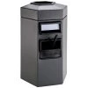 Commercial Zone 755324 45 Gallon Islander Series Gray Bermuda 1 Hexagonal Waste Container With Paper Towel Dispenser, Squeegee, And Windshield Wash Station