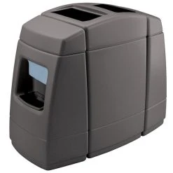 Commercial Zone 75820599 55 Gallon Islander Series Haven 2 Charcoal Rectangular Waste Container With 2 Paper Towel Dispensers, 2 Squeegees, And 2 Windshield Wash Stations