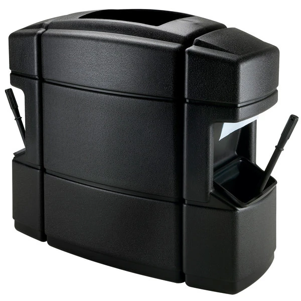 Commercial Zone 758701 40 Gallon Islander Series Waste 'N Wipe Black Rectangular Waste Container With 2 Paper Towel Dispensers, 2 Squeegees, And 2 Windshield Wash Stations 3 Commercial Zone 758701 40 Gallon Islander Series Waste 'N Wipe Black Rectangular Waste Container With 2 Paper Towel Dispensers, 2 Squeegees, And 2 Windshield Wash Stations